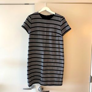 Black and white shift dress